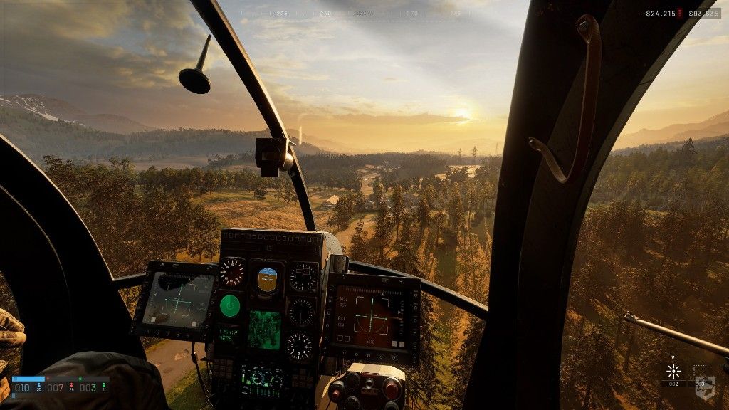 Cockpit view over the AO